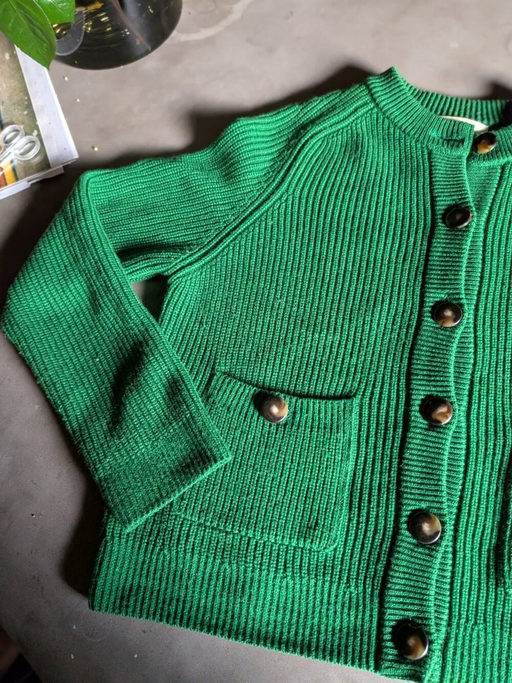 Sézane Madeline Cardigan | Green - Picture 4 of 16